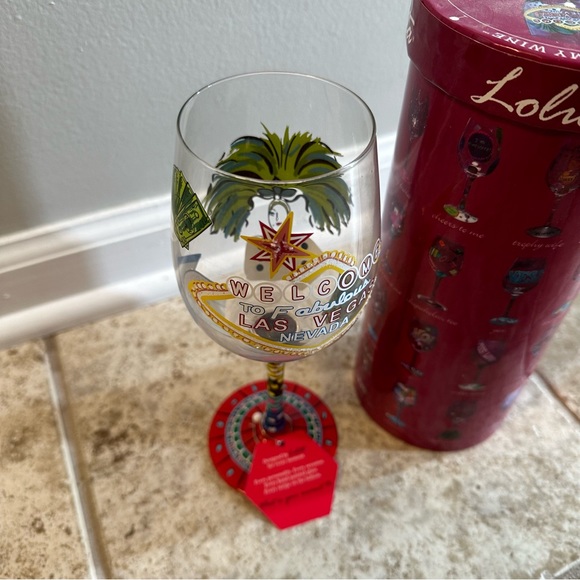 Lolita Hand Painted Wine Glass - Las Vegas - Picture 2 of 11